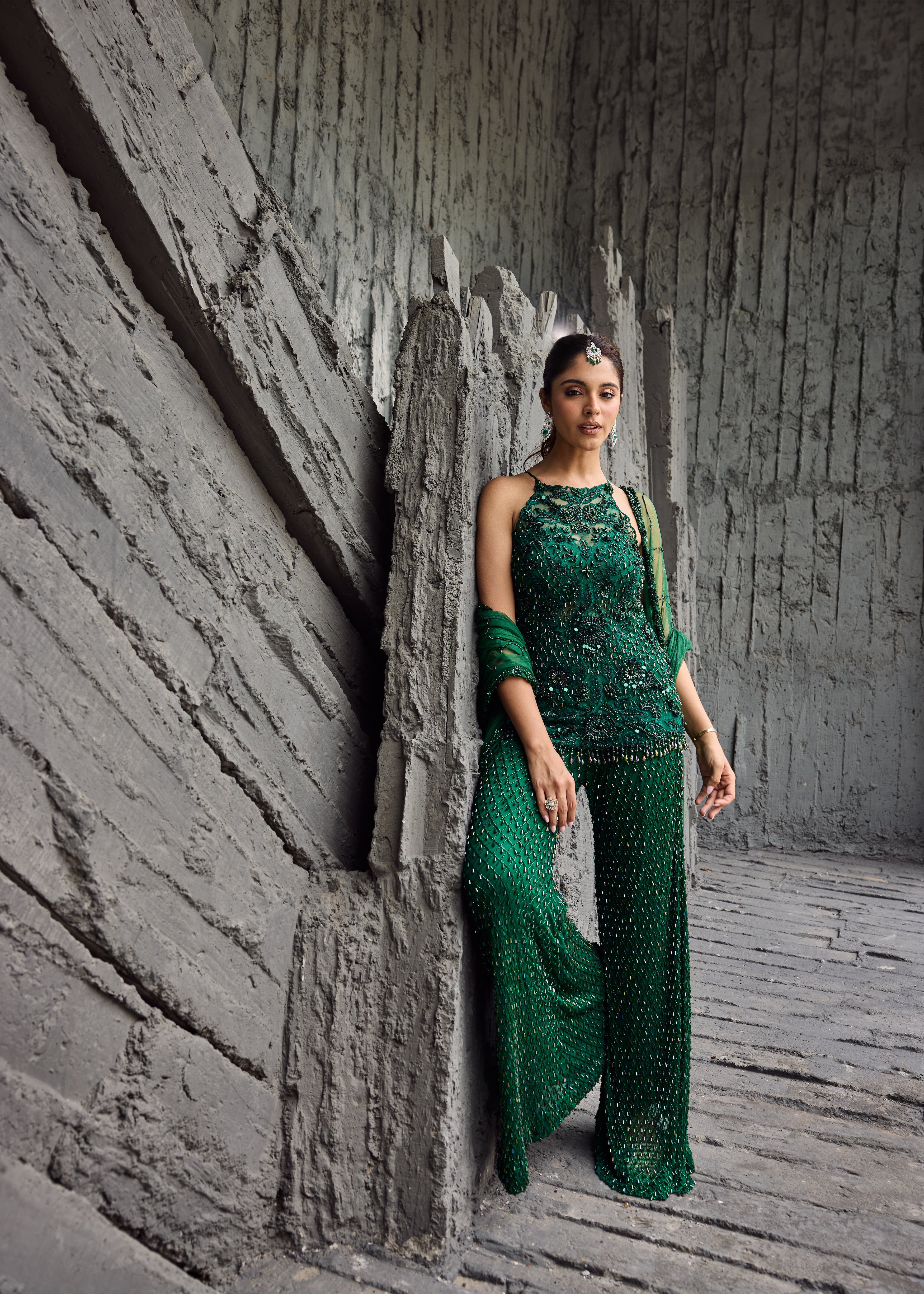 Emerald Green Sharara set