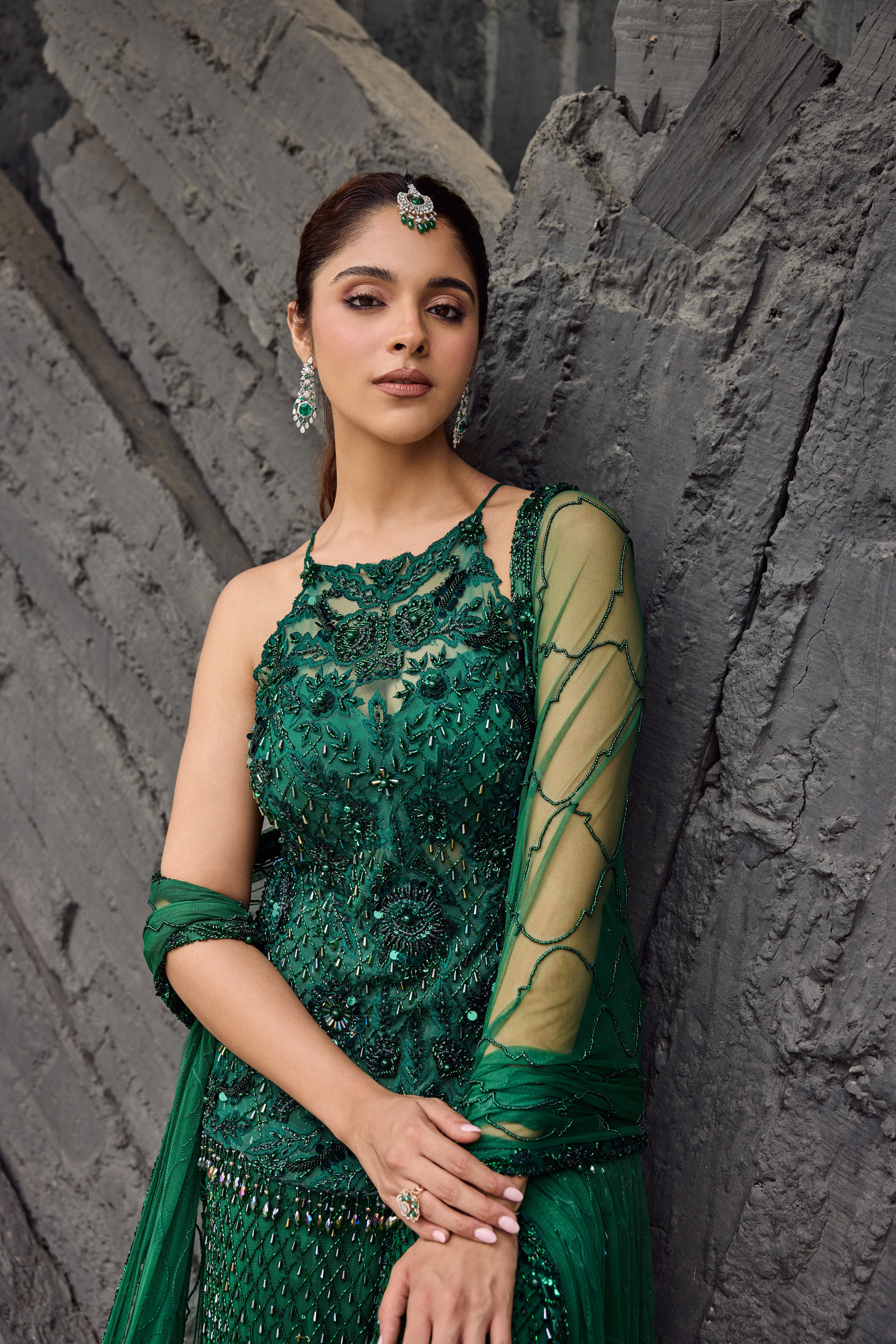 Emerald Green Sharara set