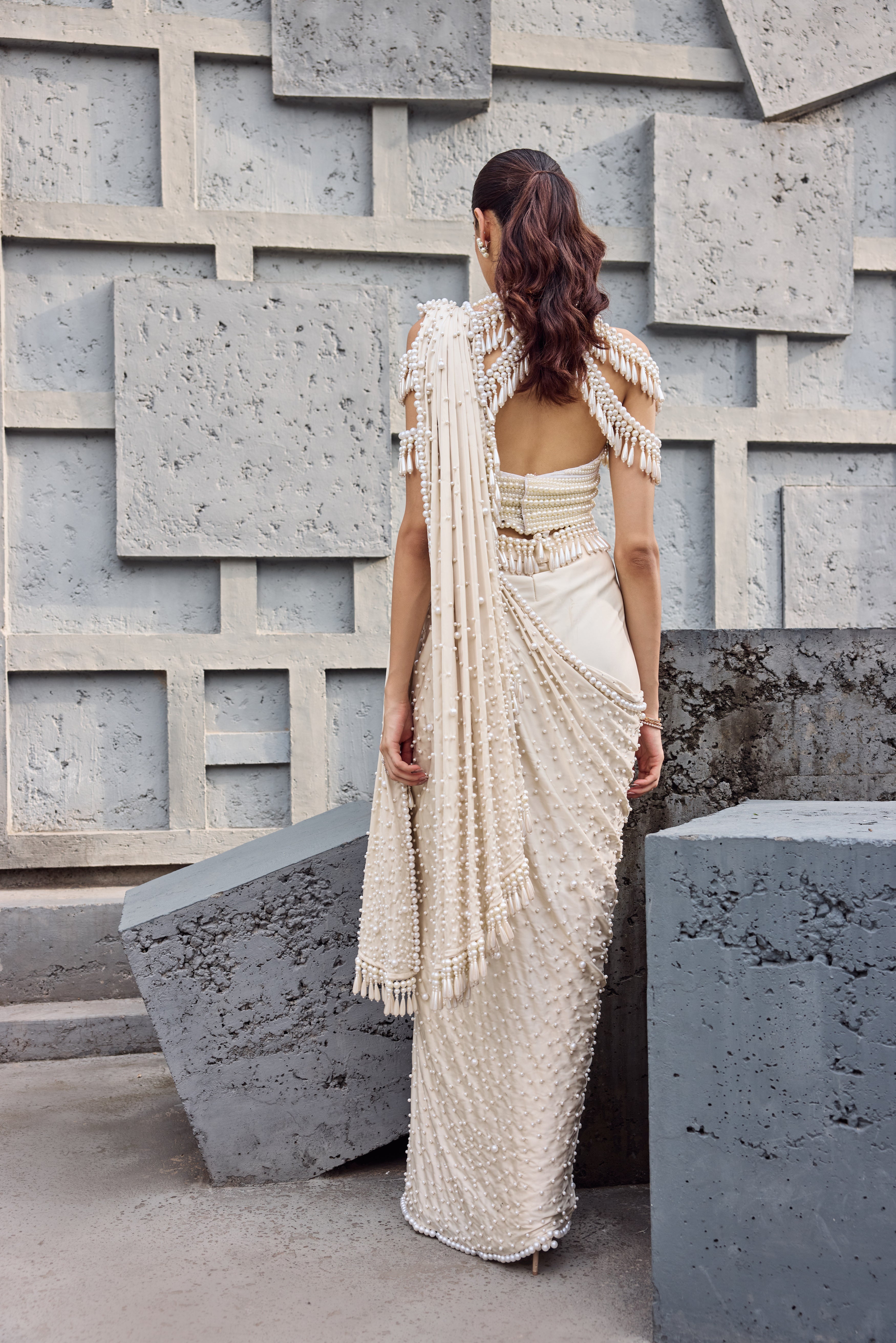 Ivoy Pearl draped sari