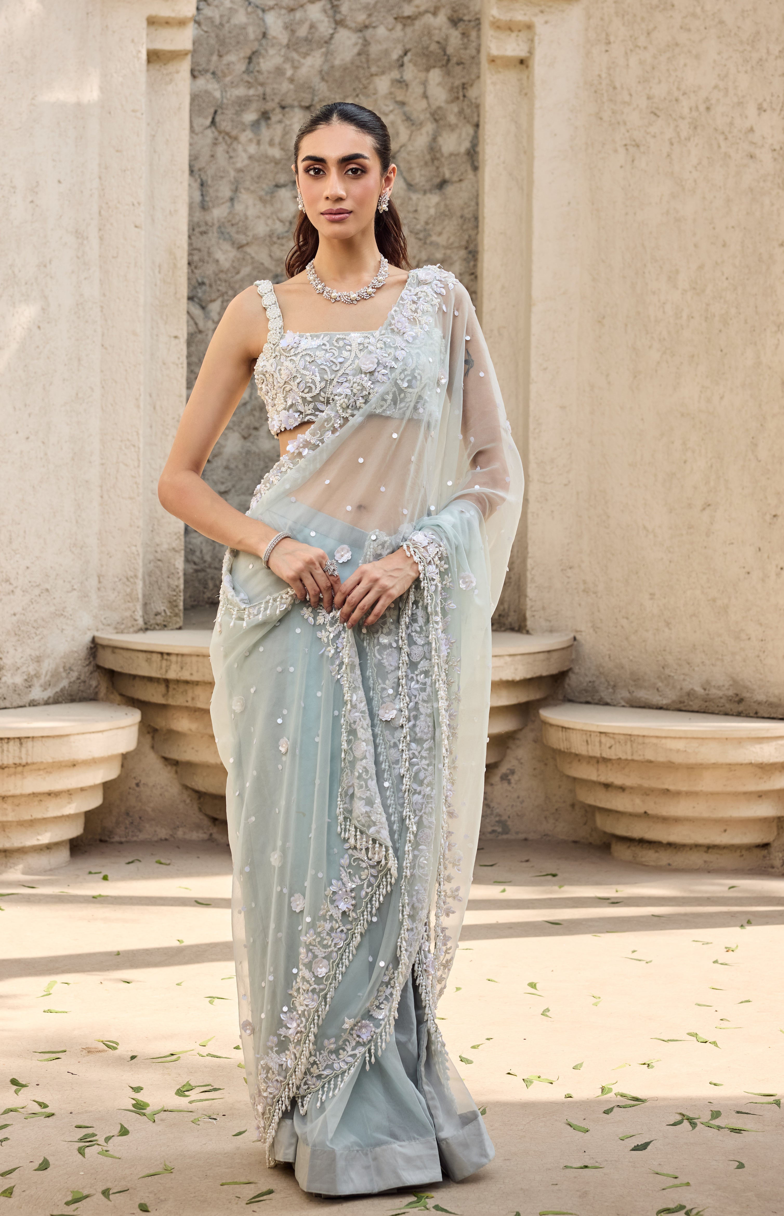 Mint Green Saree