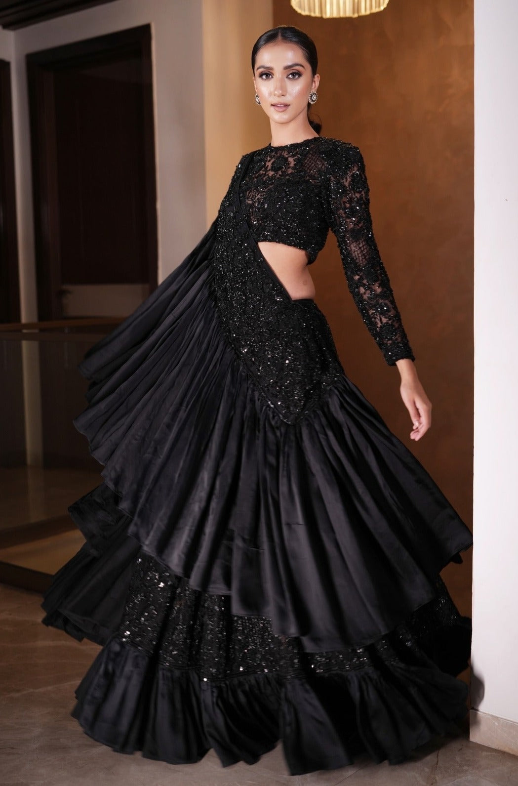 Black Lehenga Saree