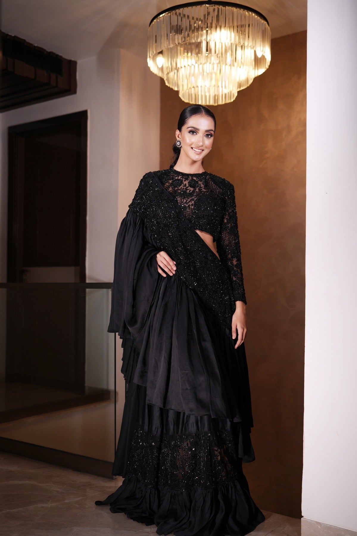 Black Lehenga Saree